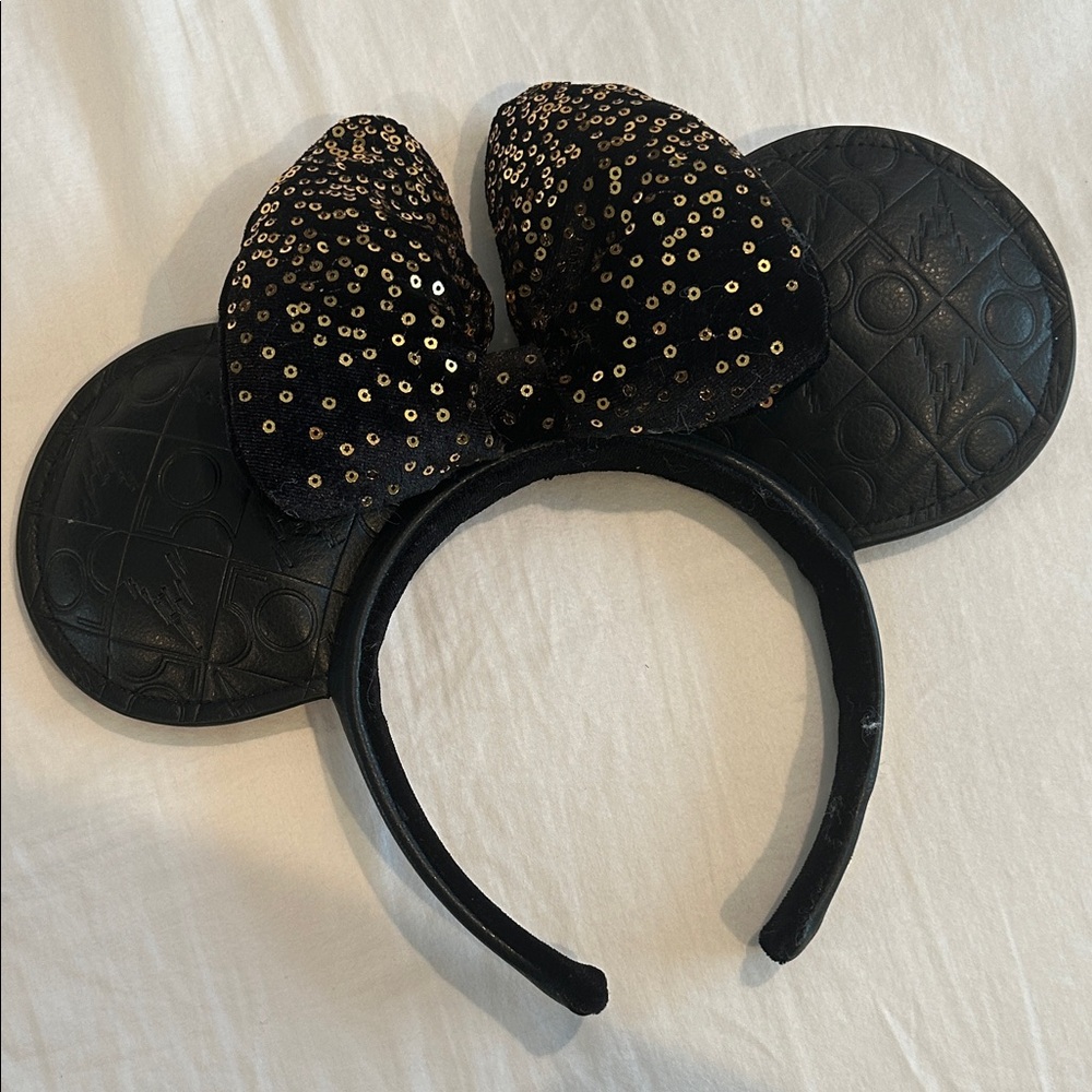 Black and Gold Sequin Minnie Mouse Ears